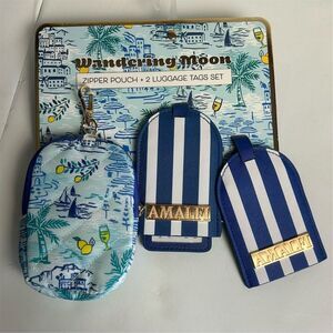 Wandering Moon Amalfi‎ Coast Travel Set: Pouch & 2 Luggage Tags